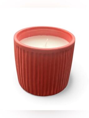 NEW Grooved Potted Candle Dusty Pink Terracotta Unscented Simons Maison